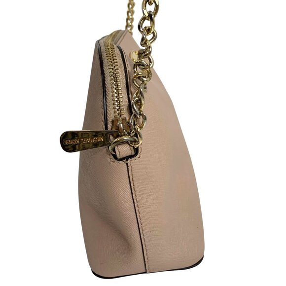 MICHAEL KORS Pale Ballet Pink Leather Domed Satchel Handbag Crossbody - Picture 8 of 15